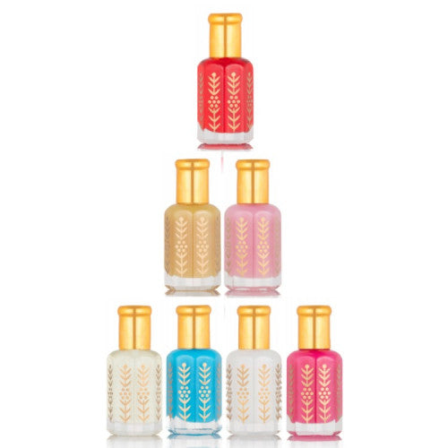 Alshaheen Perfumes 7 Mini Musk Collection Essential Oils Bottles Display