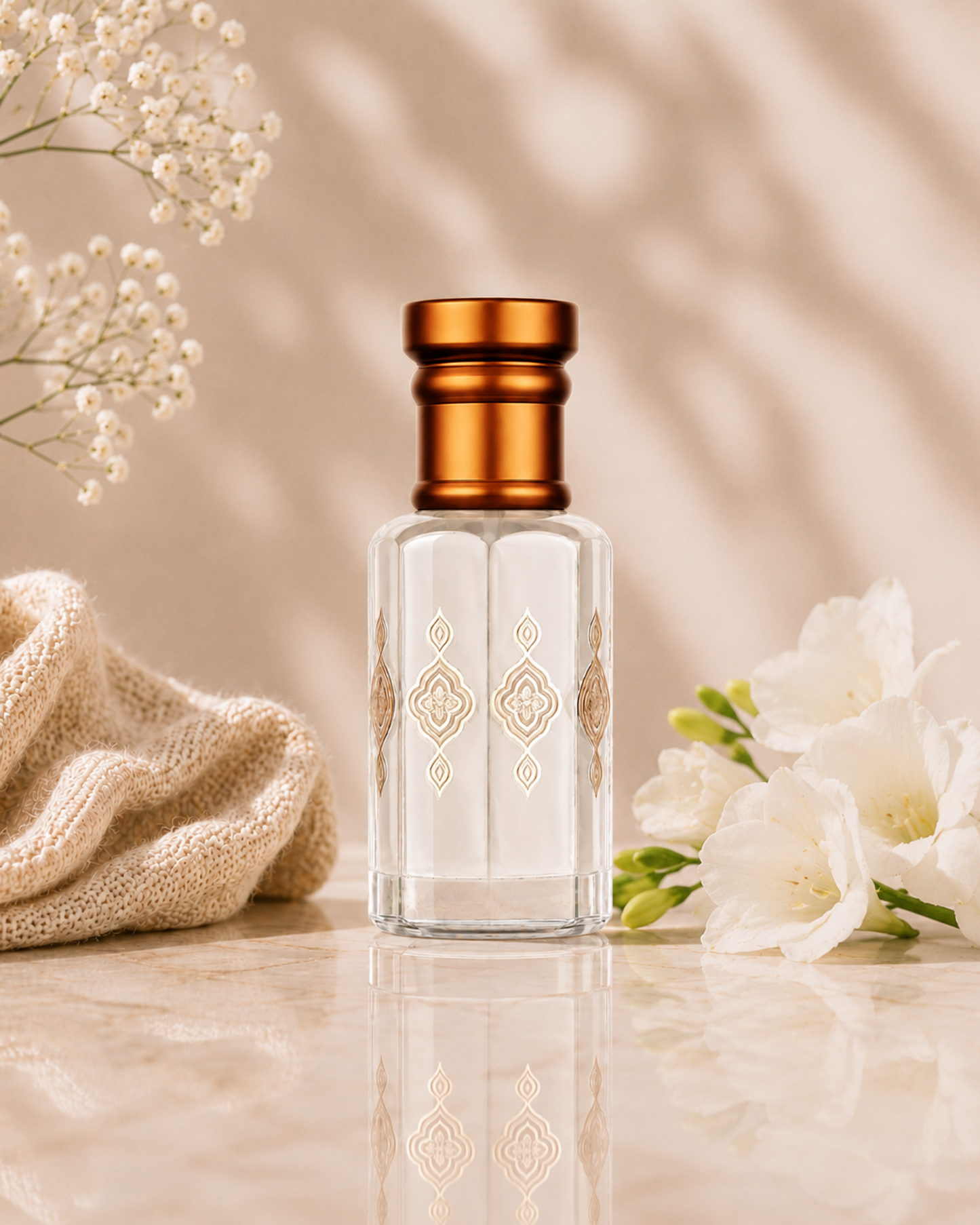 Alshaheen Perfumes Musk Altahara Transparent Essential Oil Bottle Close-Up